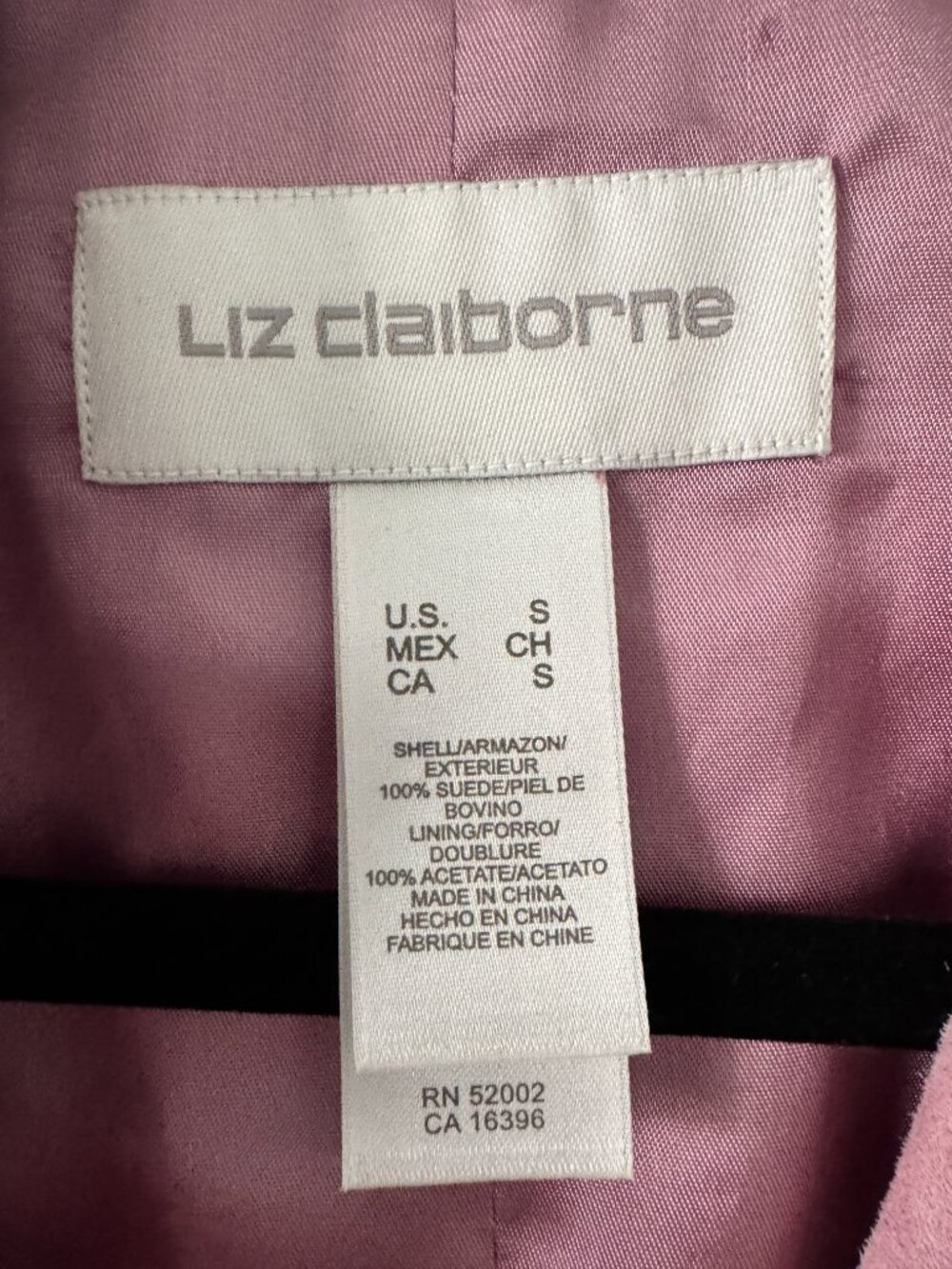 Liz Claiborne Pink Suede Leather Blazer Jacket Womens Small Y2K Career Chic - Picture 4 of 13
